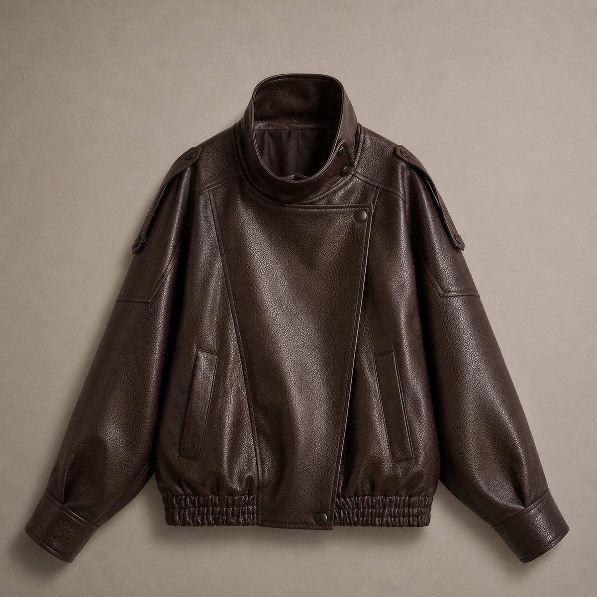 VÉRA leather-look jacket, black colourway