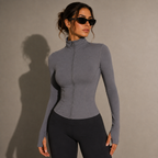 NIRA fitted zip-up jacket, detail view