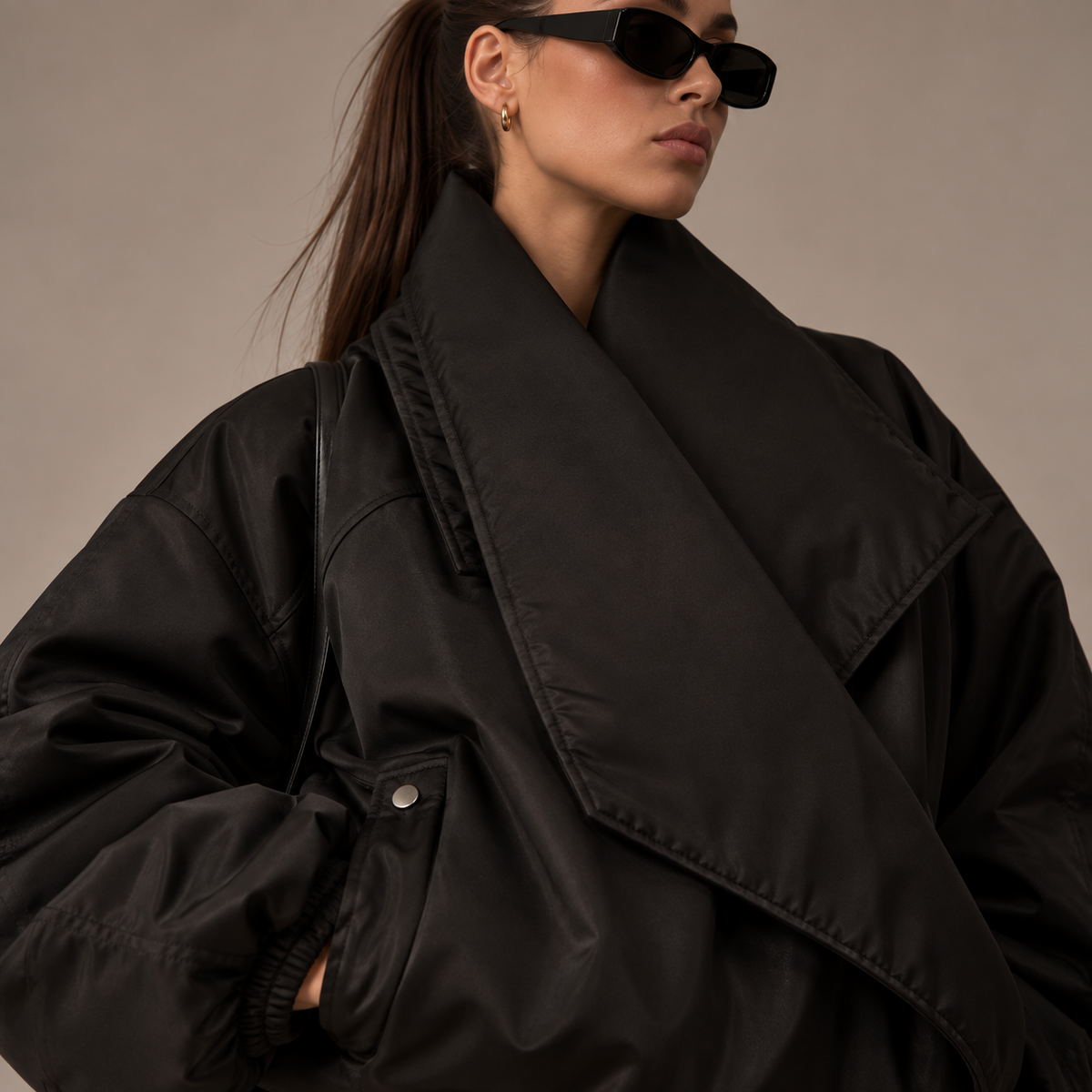 KAIA — Women's Oversized Stand Collar Jacket