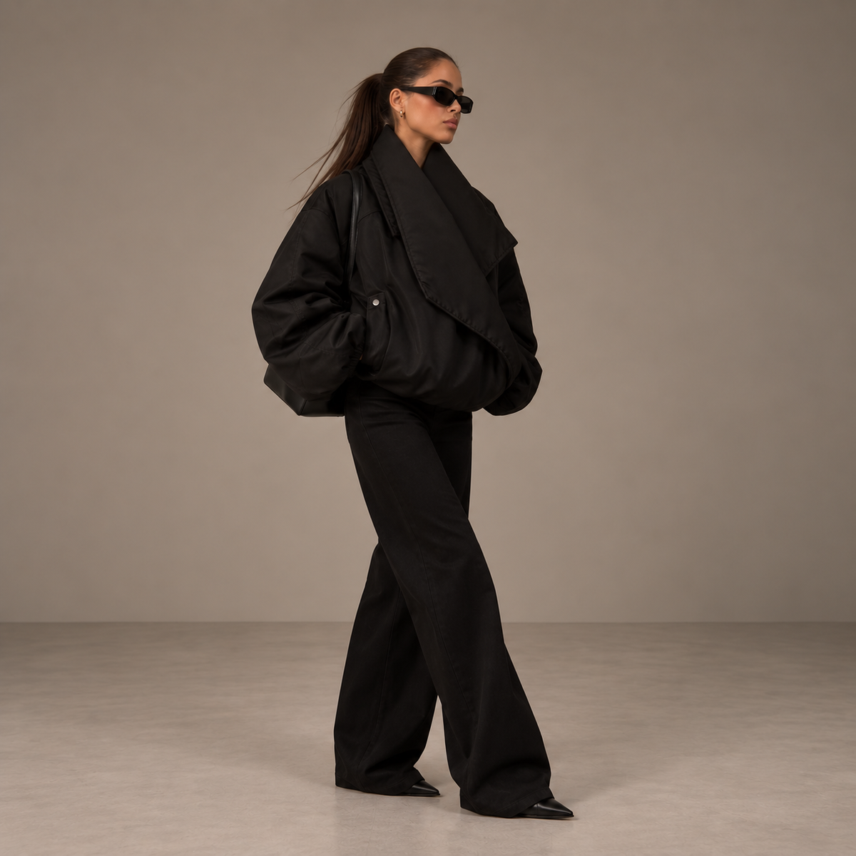KAIA — Women's Oversized Stand Collar Jacket