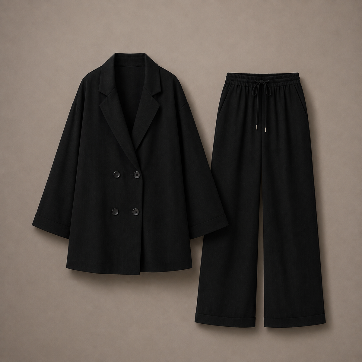 NOA blazer and trouser set, styled look